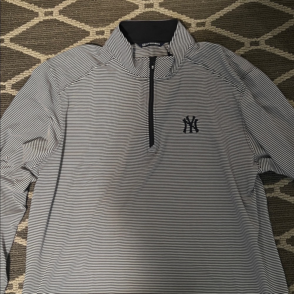 Cutter & Buck Black and White Striped Pullover